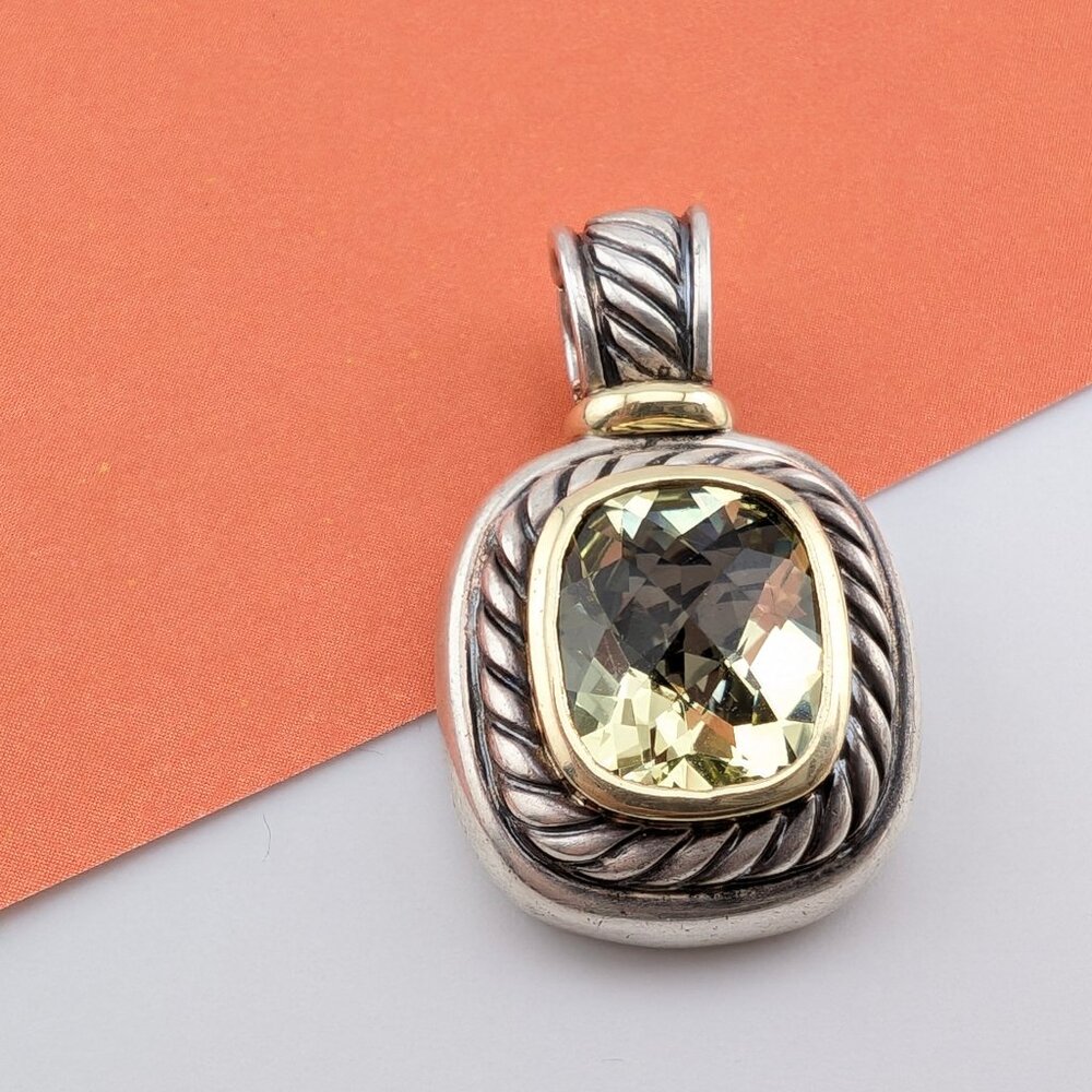 DAVID YURMAN Sterling Silver/14K Yellow Gold Lemon Citrine Albion Cable Pendant